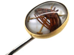 Reverse Intaglio Rock Crystal Tie Pin Of A Polo Pony With Two Mallets 9 Reverse Intaglio Rock Crystal Tie Pin Of A Polo Pony With Two Mallets -Antique Jewellery Company DSC02582