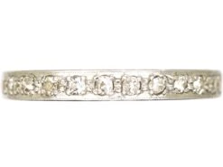 Art Deco 18ct White Gold & Platinum, Diamond Set Half Eternity Ring