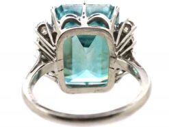 Art Deco 18ct White Gold Ring Set With A Large Zircon With Diamond Set Shoulders -Antique Jewellery Company DSC02637 scaled 1