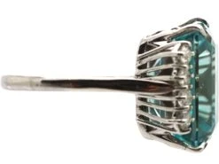 Art Deco 18ct White Gold Ring Set With A Large Zircon With Diamond Set Shoulders -Antique Jewellery Company DSC02641 scaled 1