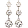 French Belle Epoque 18ct White Gold Three Stone Diamond Drop Earrings -Antique Jewellery Company DSC02658