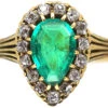 Victorian 18ct Gold, Emerald & Diamond Pear Shaped Ring -Antique Jewellery Company DSC02661