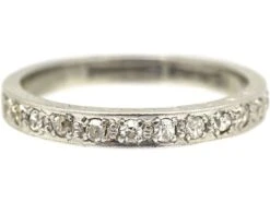 Art Deco 18ct White Gold & Platinum, Diamond Set Half Eternity Ring -Antique Jewellery Company DSC02664 scaled 1