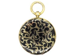 Victorian 18ct Gold & Black Enamel Round Locket