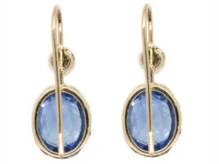 Edwardian 18ct Gold Ceylon Sapphire & Diamond Earrings 5 Edwardian 18ct Gold Ceylon Sapphire & Diamond Earrings -Antique Jewellery Company DSC02686