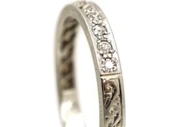 Art Deco 18ct White Gold & Platinum, Diamond Set Half Eternity Ring -Antique Jewellery Company DSC02690 scaled 1