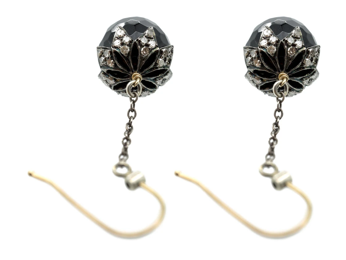Edwardian Sardonyx & Diamond Drop Earrings 6 Edwardian Sardonyx & Diamond Drop Earrings - Image 4