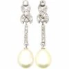 18ct White Gold Pearl & Diamond Kiss Drop Earrings -Antique Jewellery Company DSC02692 scaled 1