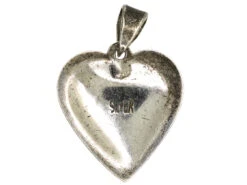 Silver & Marcasite Heart Pendant -Antique Jewellery Company DSC02694
