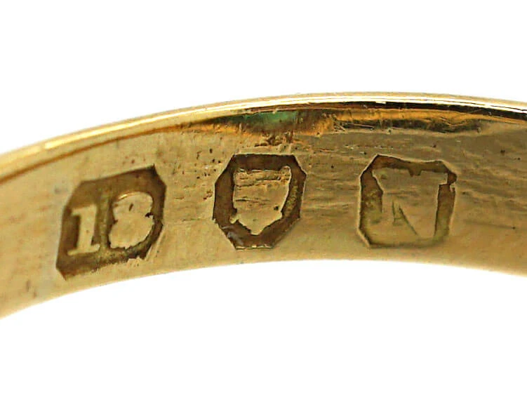 Victorian 18ct Gold, Emerald & Diamond Pear Shaped Ring 9 Victorian 18ct Gold, Emerald & Diamond Pear Shaped Ring - Image 7