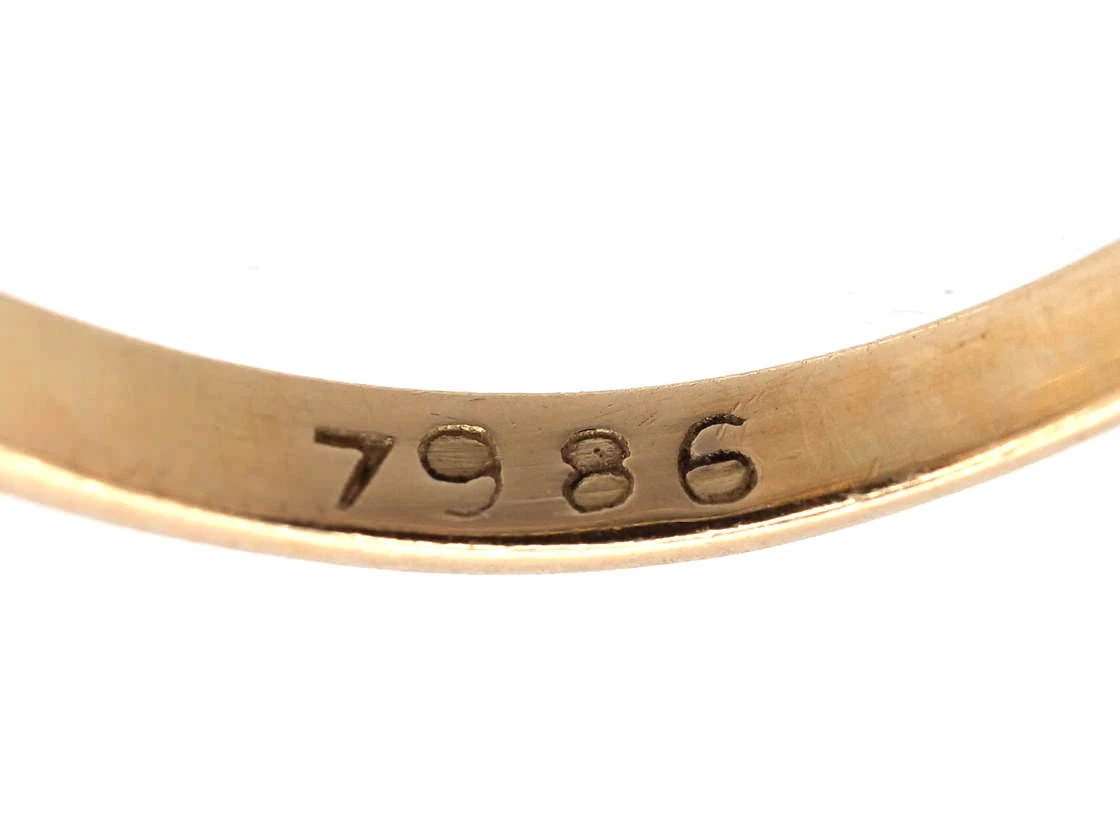 Art Deco Emerald & Diamond Three Stone Ring 10 Art Deco Emerald & Diamond Three Stone Ring - Image 8