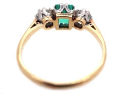 Art Deco Emerald & Diamond Three Stone Ring 15 Art Deco Emerald & Diamond Three Stone Ring -Antique Jewellery Company DSC02706