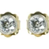 Diamond Platinum & 18ct Gold Millegraine Set Solitaire Earrings 1 Diamond Platinum & 18ct Gold Millegraine Set Solitaire Earrings -Antique Jewellery Company DSC02709