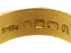 Victorian 18ct Gold Faceted Wedding Ring With Fern Motif -Antique Jewellery Company DSC02720 scaled 1