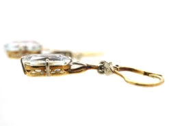 Art Deco 14ct White & Yellow Gold Drop Earrings Set With Aquamarines 8 Art Deco 14ct White & Yellow Gold Drop Earrings Set With Aquamarines -Antique Jewellery Company DSC02737