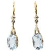 Art Deco 14ct White & Yellow Gold Drop Earrings Set With Aquamarines -Antique Jewellery Company DSC02743 1