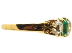 Victorian 18ct Gold, Emerald And Diamond Five Stone Ring 11 Victorian 18ct Gold, Emerald And Diamond Five Stone Ring -Antique Jewellery Company DSC02743