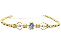 Ceylon Sapphire & Diamond 18ct Gold Bracelet 10 Ceylon Sapphire & Diamond 18ct Gold Bracelet -Antique Jewellery Company DSC02748 1