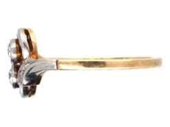 Art Deco Two Stone Diamond Crossover Ring With Diamond Shoulders -Antique Jewellery Company DSC02751