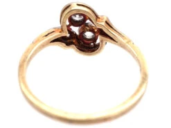 Art Deco Two Stone Diamond Crossover Ring With Diamond Shoulders -Antique Jewellery Company DSC02758
