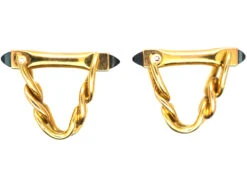 French 18ct Gold Cufflinks Set With Sapphires