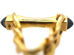 French 18ct Gold Cufflinks Set With Sapphires 8 French 18ct Gold Cufflinks Set With Sapphires -Antique Jewellery Company DSC02774