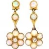 Edwardian 9ct Gold Cluster Drop Earrings Set With Opals & Diamonds -Antique Jewellery Company DSC02778 scaled 2