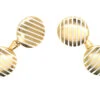 Art Deco 18ct Gold & White Enamel Stripe Cufflinks -Antique Jewellery Company DSC02781