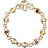 Edwardian 9ct Gold Suffragette Bracelet Set With Peridots, Pearls And Amethysts -Antique Jewellery Company DSC02806 1 scaled 1