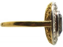 Early 20th Century French 18ct Gold & Platinum, Sapphire & Diamond Oval Cluster Ring -Antique Jewellery Company DSC02806 scaled 1