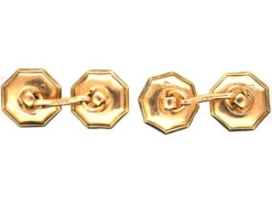 Art Deco 14ct Gold, Onyx & Natural Split Pearl Octagonal Cufflinks 7 Art Deco 14ct Gold, Onyx & Natural Split Pearl Octagonal Cufflinks -Antique Jewellery Company DSC02811 1