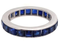 Art Deco Platinum & Sapphire Eternity Ring 6 Art Deco Platinum & Sapphire Eternity Ring -Antique Jewellery Company DSC02818