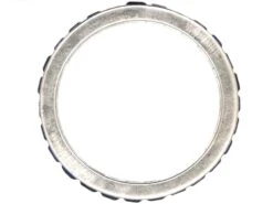 Art Deco 18ct White Gold & Calibre Cut Sapphire Eternity Ring -Antique Jewellery Company DSC02819