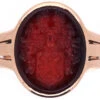 Victorian Gold & Carnelian Signet Ring With Crest Intaglio 1 Victorian Gold & Carnelian Signet Ring With Crest Intaglio -Antique Jewellery Company DSC02820