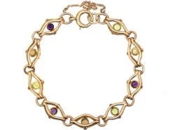 Edwardian 9ct Gold Suffragette Bracelet Set With Peridots, Pearls And Amethysts 7 Edwardian 9ct Gold Suffragette Bracelet Set With Peridots, Pearls And Amethysts -Antique Jewellery Company DSC02824 scaled 1