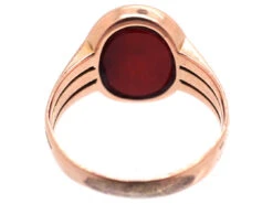 Victorian Gold & Carnelian Signet Ring With Crest Intaglio -Antique Jewellery Company DSC02827