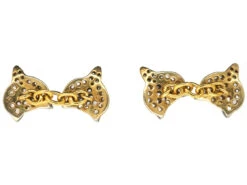 Rose Diamond & Ruby Foxes Heads Cufflinks -Antique Jewellery Company DSC02828 1