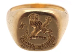 18ct Gold Signet Ring With Lion Rampant Intaglio -Antique Jewellery Company DSC02844