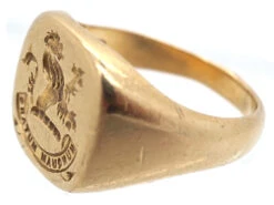 18ct Gold Signet Ring With Lion Rampant Intaglio -Antique Jewellery Company DSC02845
