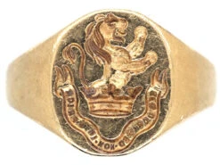 18ct Gold Signet Ring With Lion & Crown Intaglio