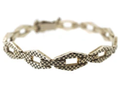Silver & Niello Chequerboard Design Bracelet