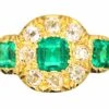 Victorian 18ct Gold, Emerald & Diamond Cluster Ring With An Emerald On Each Side 1 Victorian 18ct Gold, Emerald & Diamond Cluster Ring With An Emerald On Each Side -Antique Jewellery Company DSC02898 scaled 1