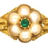 Early 19th Century 18ct Gold, Emerald & Natural Split Pearl Cluster Ring 1 Early 19th Century 18ct Gold, Emerald & Natural Split Pearl Cluster Ring -Antique Jewellery Company DSC02908