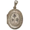 Victorian Silver Oval Locket With Ivy Leaf Detail 2 Victorian Silver Oval Locket With Ivy Leaf Detail -Antique Jewellery Company DSC02910