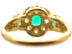 Victorian 18ct Gold, Emerald & Diamond Cluster Ring With An Emerald On Each Side 12 Victorian 18ct Gold, Emerald & Diamond Cluster Ring With An Emerald On Each Side -Antique Jewellery Company DSC02914 scaled 1