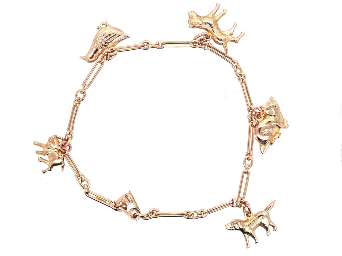 9ct Gold Animal Charm Bracelet 3 9ct Gold Animal Charm Bracelet