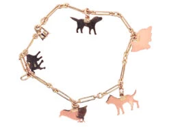 9ct Gold Animal Charm Bracelet 6 9ct Gold Animal Charm Bracelet -Antique Jewellery Company DSC02916