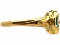 Victorian 18ct Gold, Emerald & Diamond Cluster Ring With An Emerald On Each Side 13 Victorian 18ct Gold, Emerald & Diamond Cluster Ring With An Emerald On Each Side -Antique Jewellery Company DSC02921 scaled 1