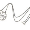 Silver Pendant Of Kneeling Fawn On Silver Chain By Arno Malinowski For Georg Jensen