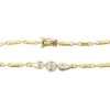 Art Deco 14ct Gold Bracelet Set With Three Diamonds -Antique Jewellery Company DSC02936